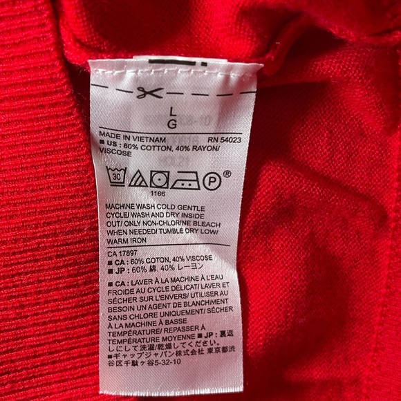 Banana Republic red Forever V-neck sweater sz L - Picture 3 of 5
